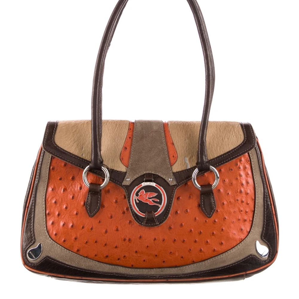 Vintage Etro Colorblock Purse, Mixed Suede/Ponyhair/Suede/Leather